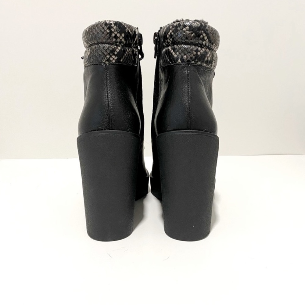 JESSICA SIMPSON Maelyn Black Leather Wedge Booties Boots NWT - Picture 10 of 13